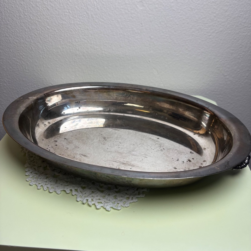Vintage Silver Oval Serving Dish Cover LID ONLY Silverplated